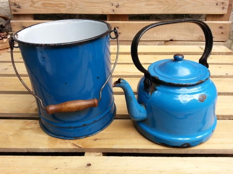 Mavi Çaydanlık-kova