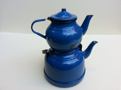 Mavi Çinko Çaydanlık Seti